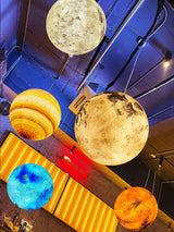 Modern 3D Planet Ball Resin Pendant Light for Celestial Bedroom and Living Room Decor