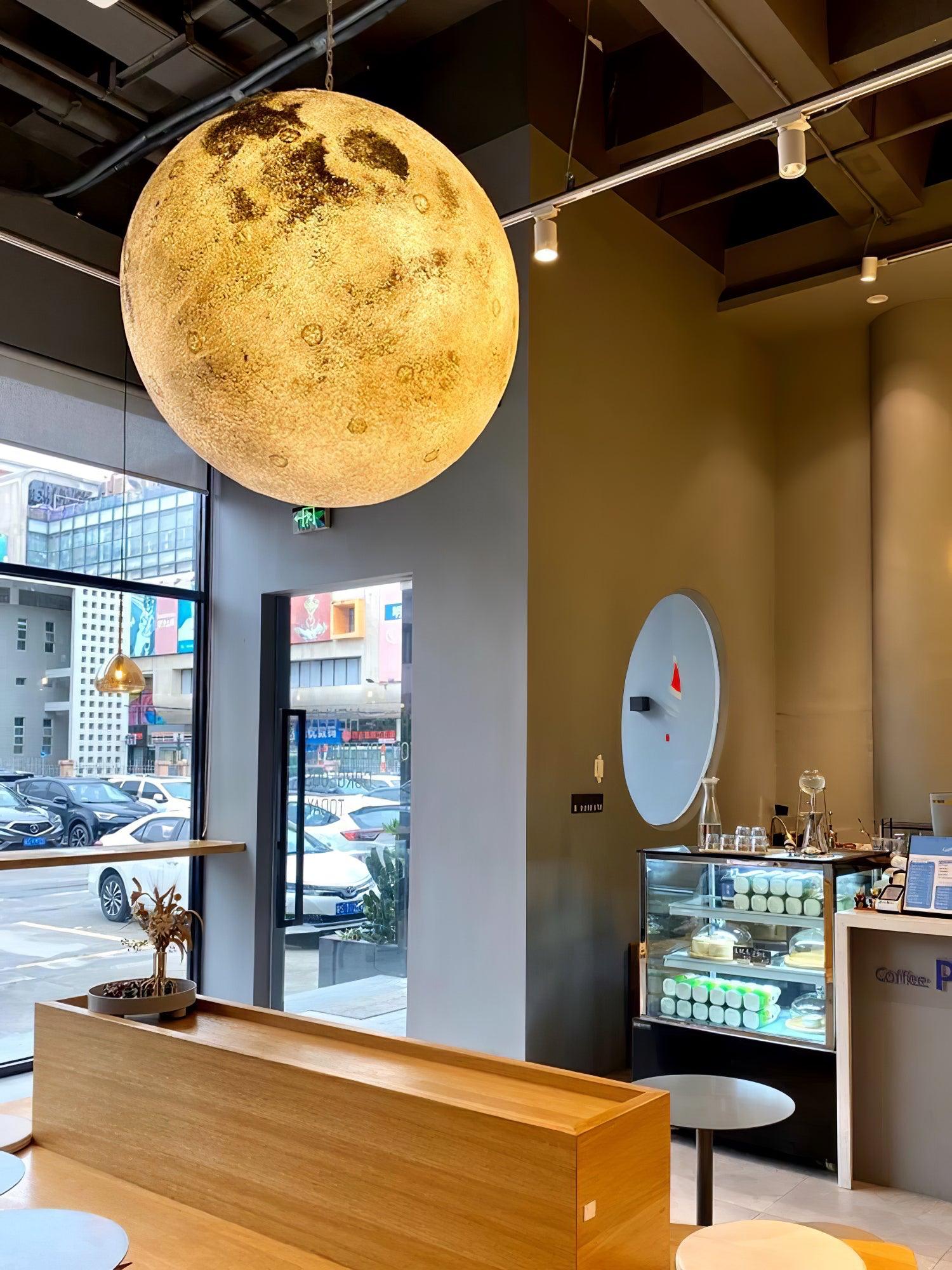 Modern 3D Planet Ball Resin Pendant Light for Celestial Bedroom and Living Room Decor
