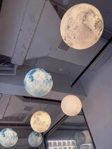 Modern 3D Planet Ball Resin Pendant Light for Celestial Bedroom and Living Room Decor