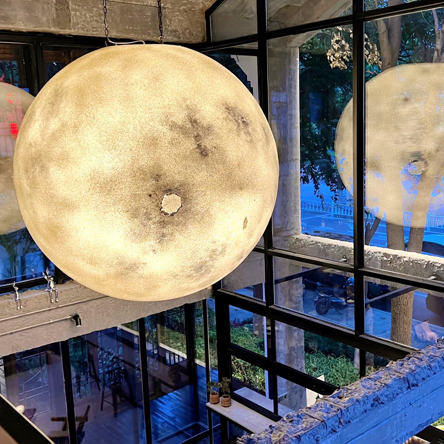 Modern 3D Planet Ball Resin Pendant Light for Celestial Bedroom and Living Room Decor