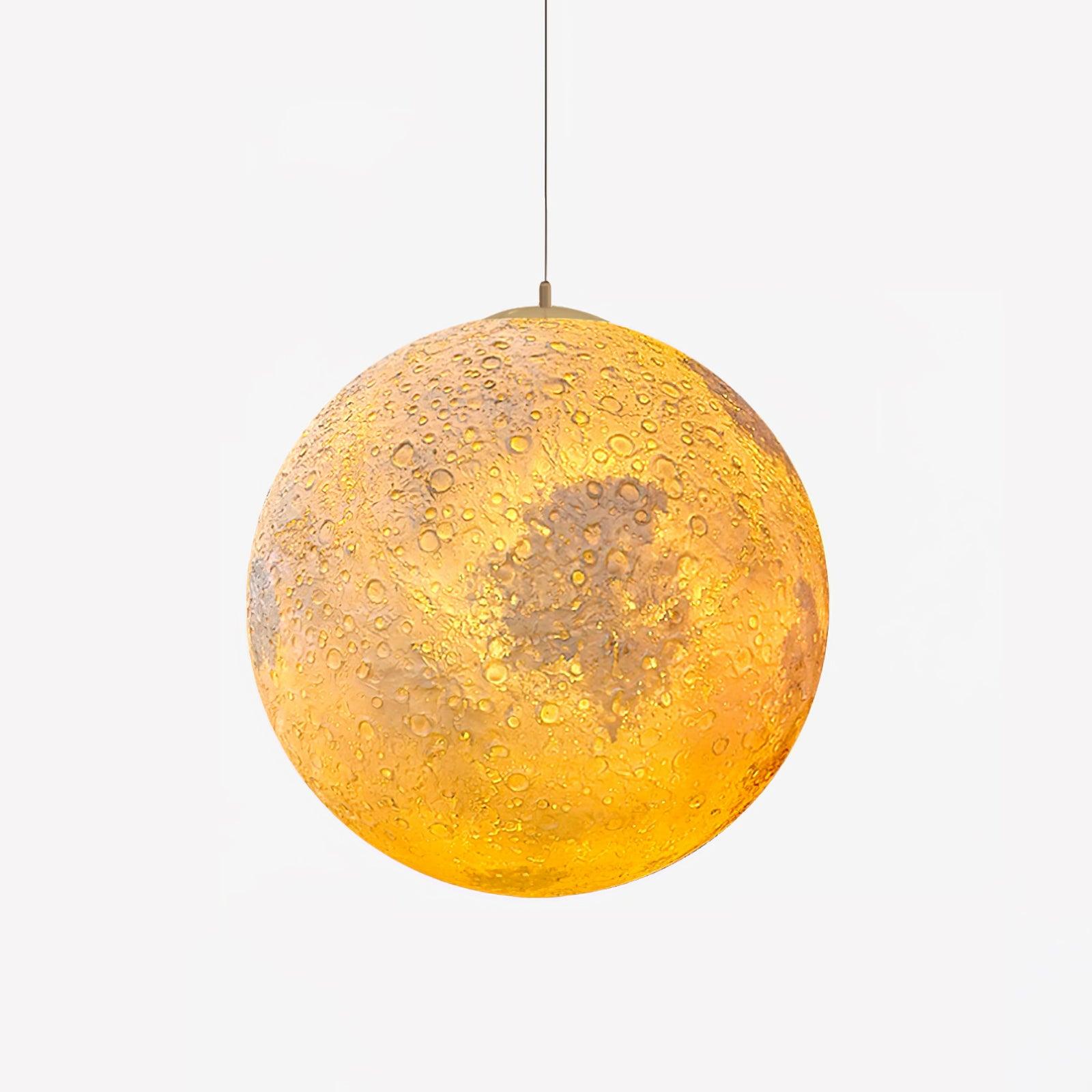 Modern 3D Planet Ball Resin Pendant Light for Celestial Bedroom and Living Room Decor