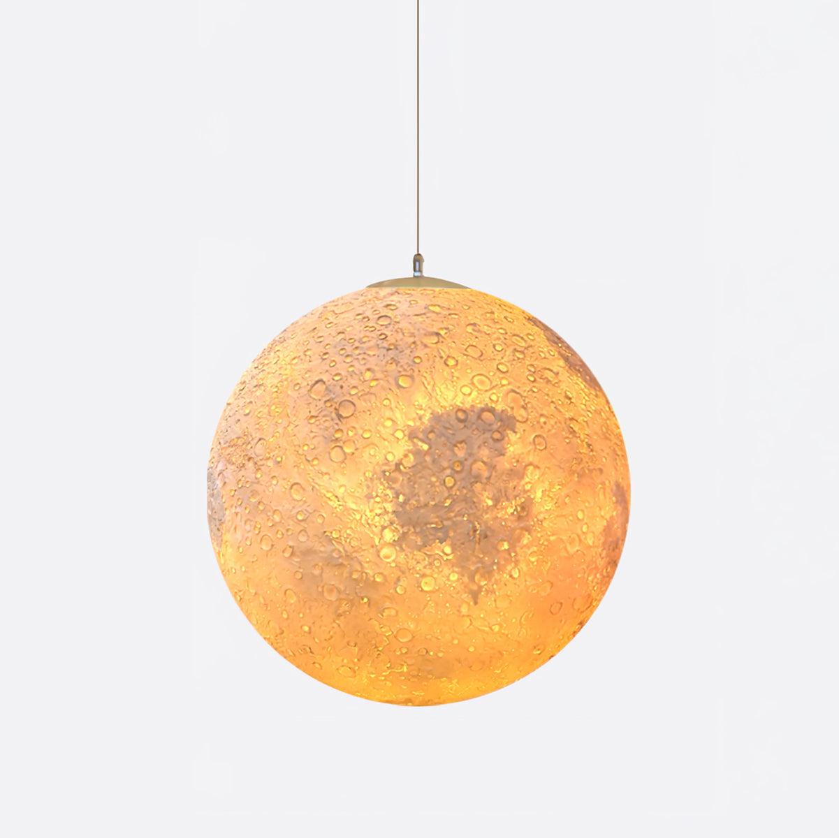 Modern 3D Planet Ball Resin Pendant Light for Celestial Bedroom and Living Room Decor
