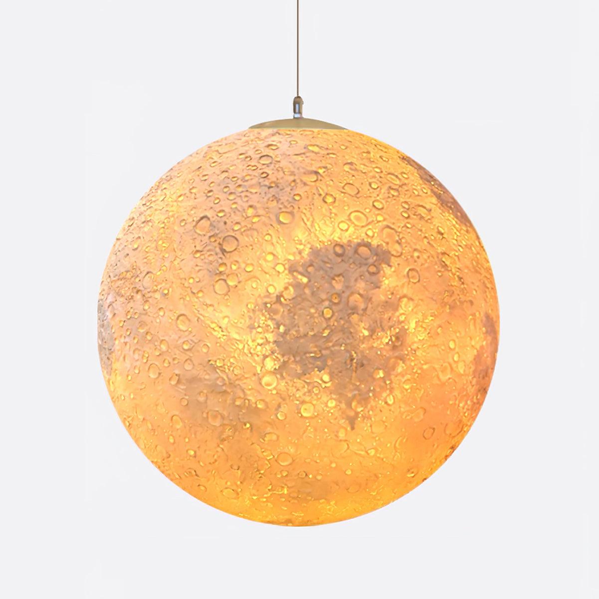 Modern 3D Planet Ball Resin Pendant Light for Celestial Bedroom and Living Room Decor