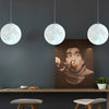 Modern 3D Printed Moon Pendant Light White Lunar Ceiling Lamp for Bedroom and Dining Room