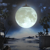 Modern 3D Printed Moon Pendant Light White Lunar Ceiling Lamp for Bedroom and Dining Room