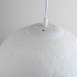 Modern 3D Printed Moon Pendant Light White Lunar Ceiling Lamp for Bedroom and Dining Room