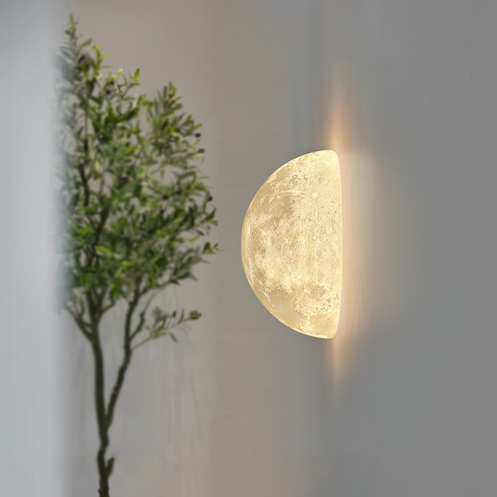 Modern 3D Printed Moon Wall Sconce Celestial LED Indoor Lighting for Bedrooms and Living Rooms
