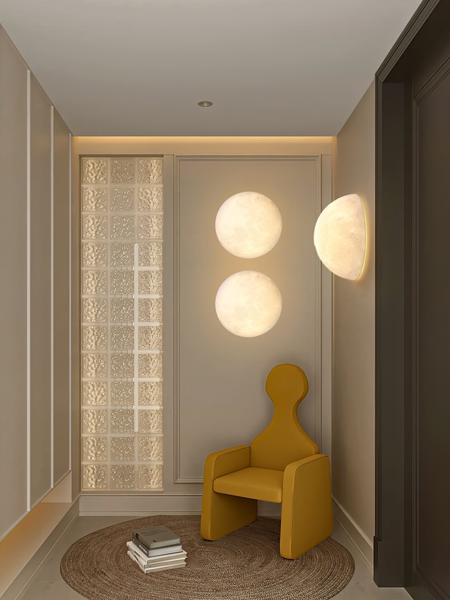 Modern 3D Printed Moon Wall Sconce Celestial LED Indoor Lighting for Bedrooms and Living Rooms