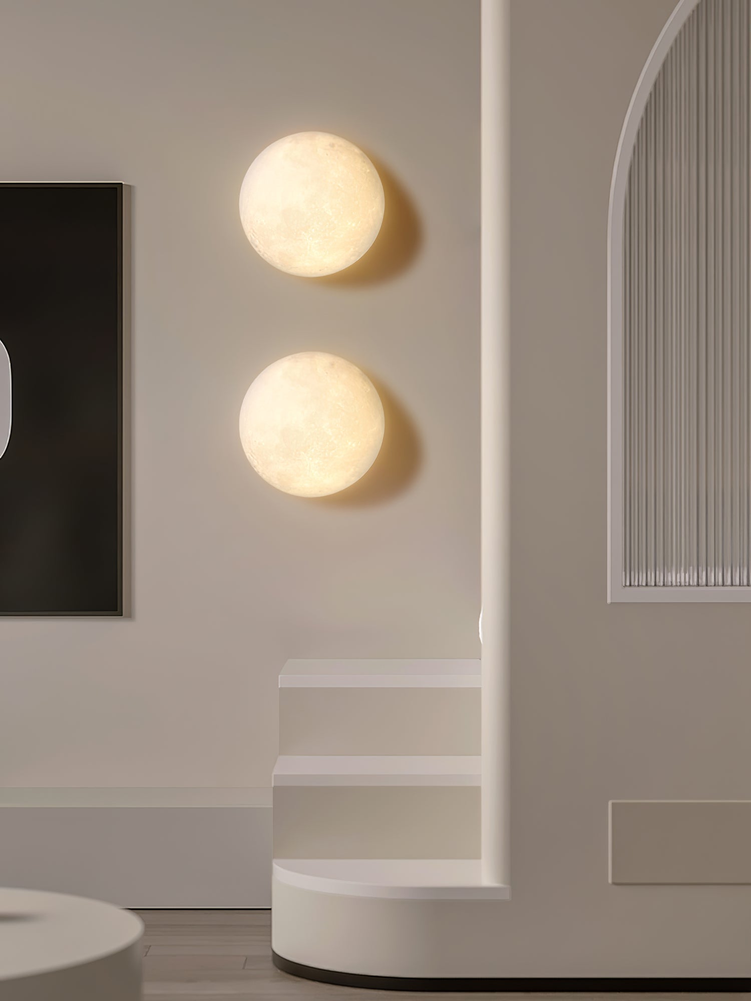 Modern 3D Printed Moon Wall Sconce Celestial LED Indoor Lighting for Bedrooms and Living Rooms