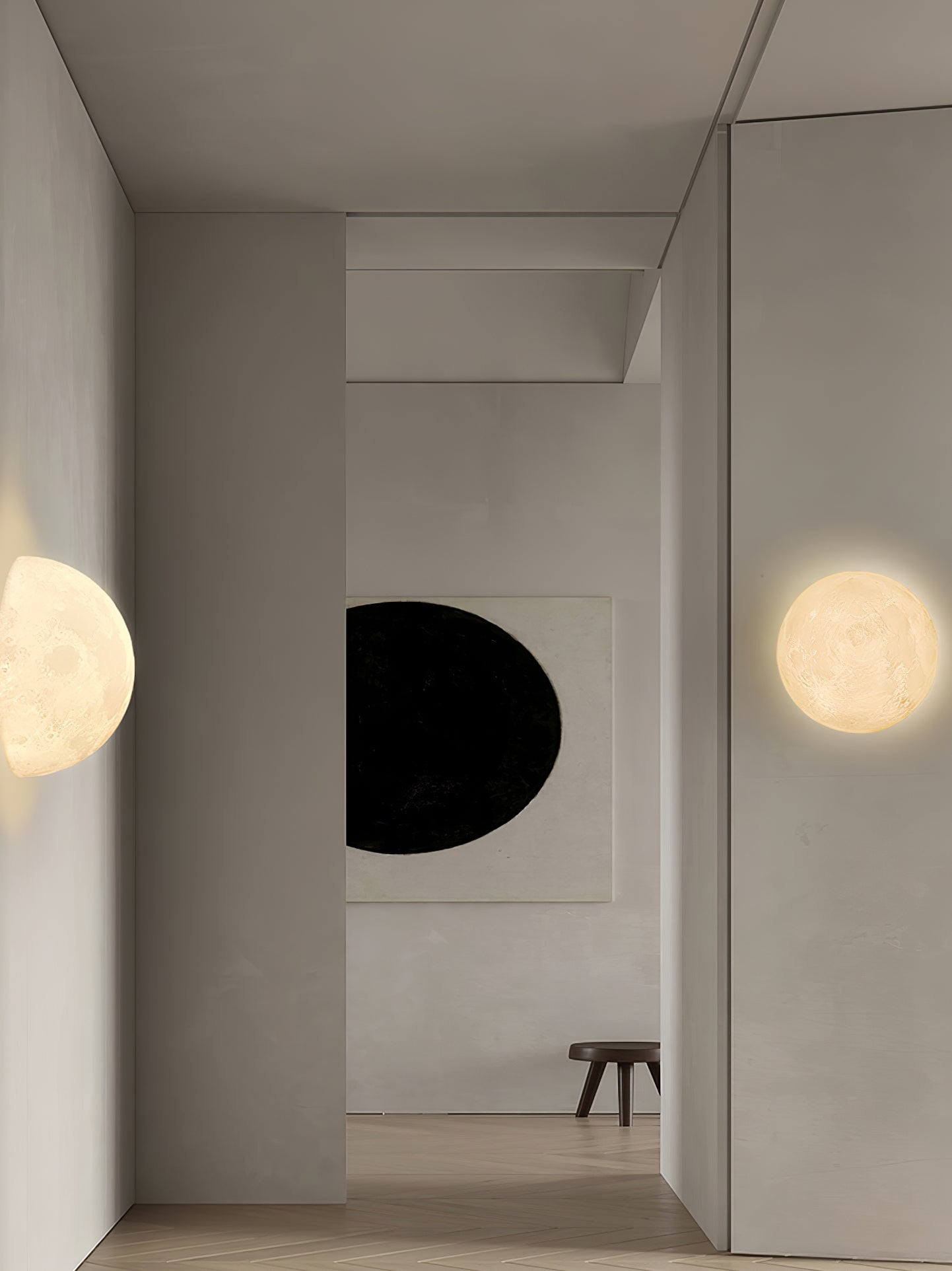 Modern 3D Printed Moon Wall Sconce Celestial LED Indoor Lighting for Bedrooms and Living Rooms