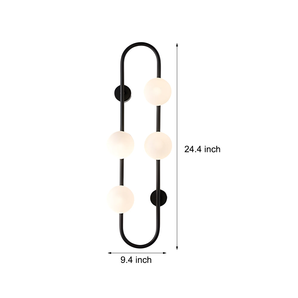 Modern 4 Globe Glass Bubble LED Wall Sconce Decorative Interior Lighting for Bedroom and Living Room