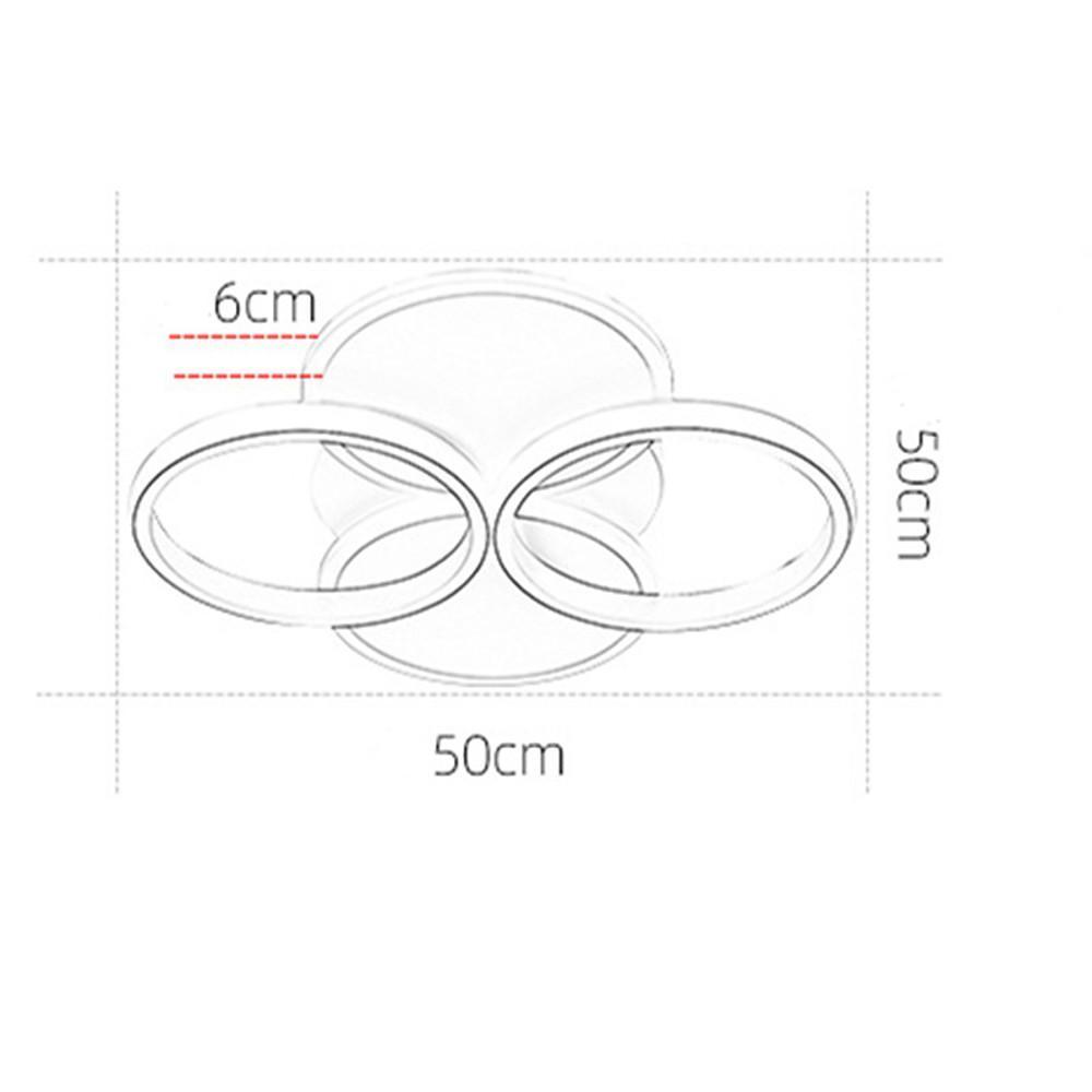 Modern 4 Ring Geometric LED Flush Mount Ceiling Light Low Profile Round Fixture for Living Room 20 Inch