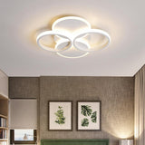 Modern 4 Ring LED Ceiling Light Geometrical Flush Mount Fixture for Living Room Bedroom