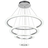 Modern 4 Ring LED Chandelier Dimmable Adjustable Height Pendant Ceiling Light