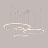 Modern 4 Ring LED Geometric Pendant Light Acrylic and Metal Multi Circle Chandelier