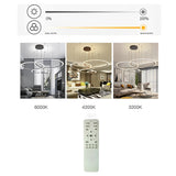 Modern 4 Ring LED Pendant Light Dimmable Geometric Artistic Chandelier for Dining Living Room