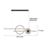 Modern 40 Inch Dimmable Ring Linear LED Island Chandelier Nordic Style Dining Room Pendant Light