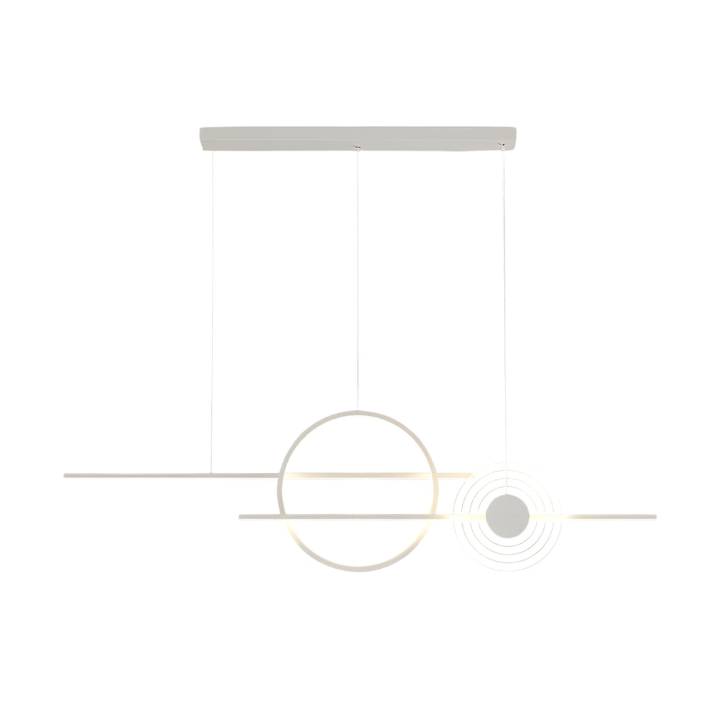 Modern 40 Inch Dimmable Ring Linear LED Island Chandelier Nordic Style Dining Room Pendant Light