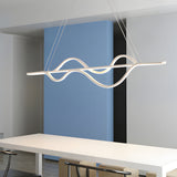 Modern 40 Inch Wave LED Pendant Light Dimmable Chandelier for Kitchen Island and Dining Room