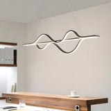Modern 40 Inch Wave LED Pendant Light Dimmable Chandelier for Kitchen Island and Dining Room
