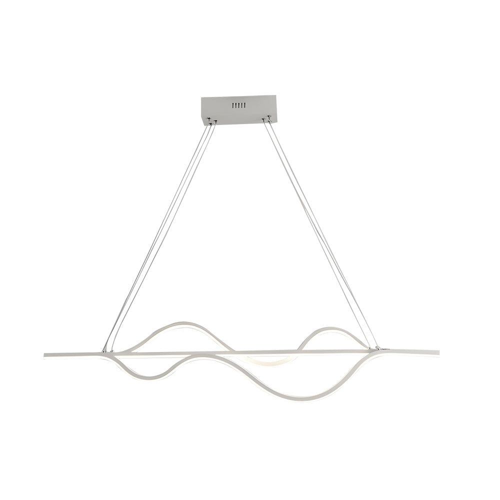 Modern 40 Inch Wave LED Pendant Light Dimmable Chandelier for Kitchen Island and Dining Room