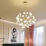 Modern 45 Light LED Branching Glass Globe Chandelier Sputnik Cluster Pendant Ceiling Fixture