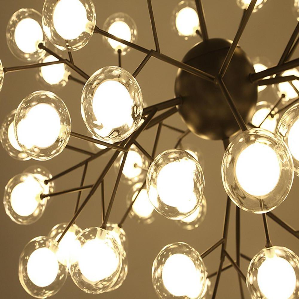 Modern 45 Light LED Branching Glass Globe Chandelier Sputnik Cluster Pendant Ceiling Fixture