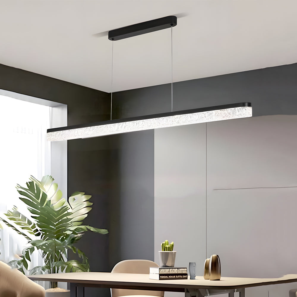 Modern 47 Inch Black Linear LED Pendant Light Dimmable Kitchen Island Lighting