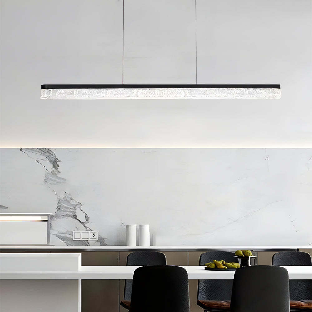 Modern 47 Inch Black Linear LED Pendant Light Dimmable Kitchen Island Lighting