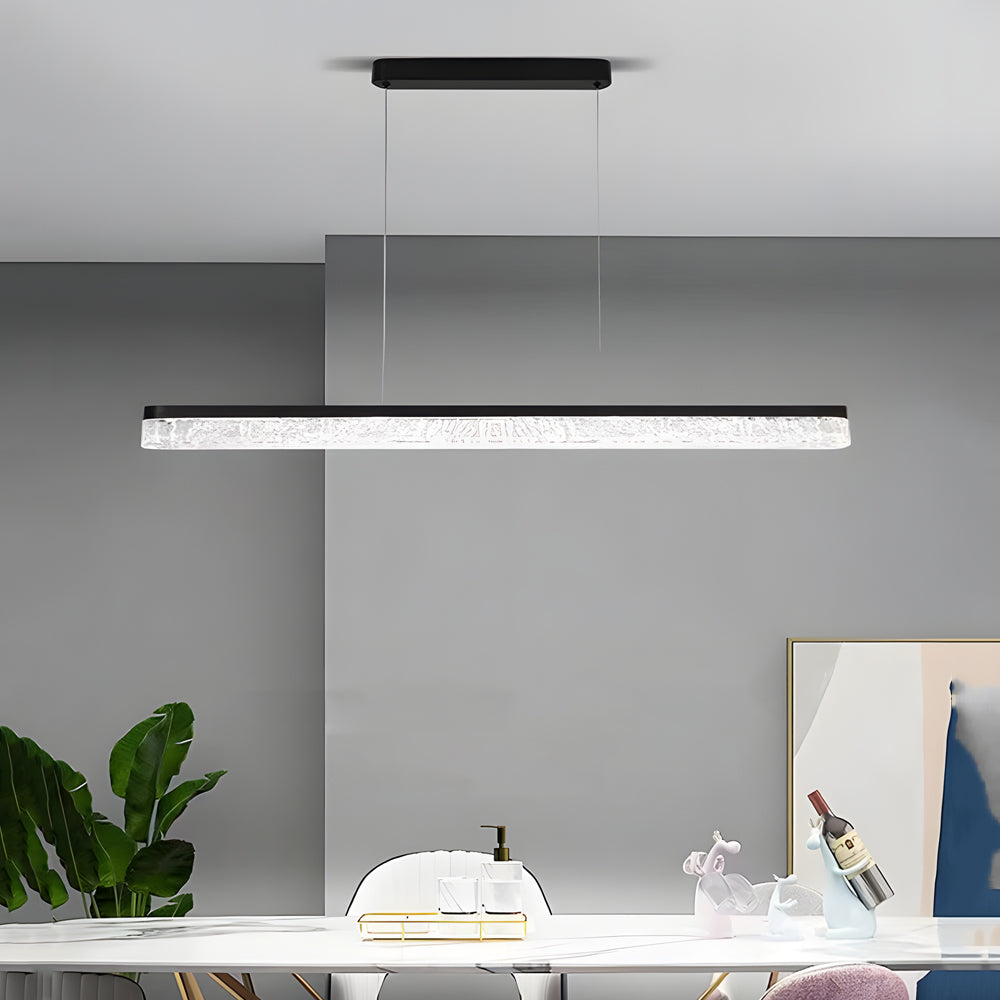 Modern 47 Inch Black Linear LED Pendant Light Dimmable Kitchen Island Lighting