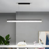 Modern 47 Inch Black Linear LED Pendant Light Dimmable Kitchen Island Lighting