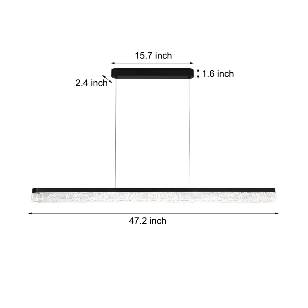 Modern 47 Inch Black Linear LED Pendant Light Dimmable Kitchen Island Lighting