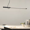 Modern 47 Inch Black Linear LED Pendant Light with Acrylic Tube Shade for Kitchen and Bar