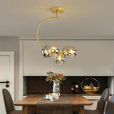 Modern 5 Light Globe Cluster Chandelier Glass Shade Ceiling Pendant for Dining Room