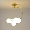 Modern 5 Light Globe Cluster Chandelier Glass Shade Ceiling Pendant for Dining Room