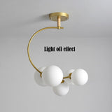 Modern 5 Light Globe Cluster Chandelier Glass Shade Ceiling Pendant for Dining Room