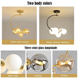Modern 5 Light Globe Cluster Chandelier Glass Shade Ceiling Pendant for Dining Room