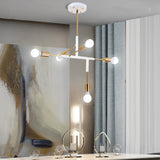 Modern 5 Light LED Branch Chandelier Electroplated Iron Ceiling Lamp for Living Room and Dining Room