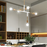 Modern 5 Light LED Branch Chandelier Electroplated Iron Ceiling Lamp for Living Room and Dining Room