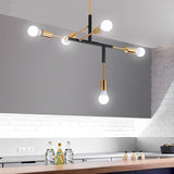 Modern 5 Light LED Branch Chandelier Electroplated Iron Ceiling Lamp for Living Room and Dining Room