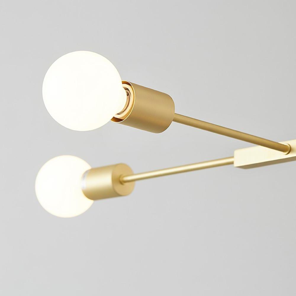 Modern 5 Light Sputnik Chandelier with Artistic Glass Shades Gold Metal Ceiling Lamp