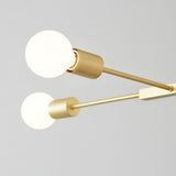 Modern 5 Light Sputnik Chandelier with Artistic Glass Shades Gold Metal Ceiling Lamp