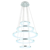 Modern 5 Tier LED Ring Chandelier Adjustable Contemporary Crystal Pendant Lighting for Home Decor