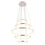 Modern 5 Tier LED Ring Chandelier Adjustable Contemporary Crystal Pendant Lighting for Home Decor