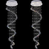 Modern 5 Tier Spiral Crystal Chandelier Metal LED Ceiling Light Fixture for Living Room