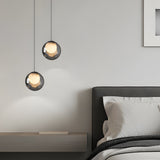 Modern 6.3 Inch Smoke Gray Globe Glass Bubble Pendant Light with LED 3 Step Dimming and Adjustable Cord