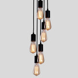 Modern 6 Light Cluster Teardrop Pendant Light Industrial Glass Chandelier for Kitchen Island