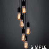 Modern 6 Light Cluster Teardrop Pendant Light Industrial Glass Chandelier for Kitchen Island