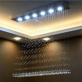 Modern 6 Light Crystal LED Flush Mount Chandelier for Dining Room and Bedroom