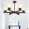 Modern 6 Light Glass Candlestick Chandelier Elegant Metal Ceiling Light Fixture